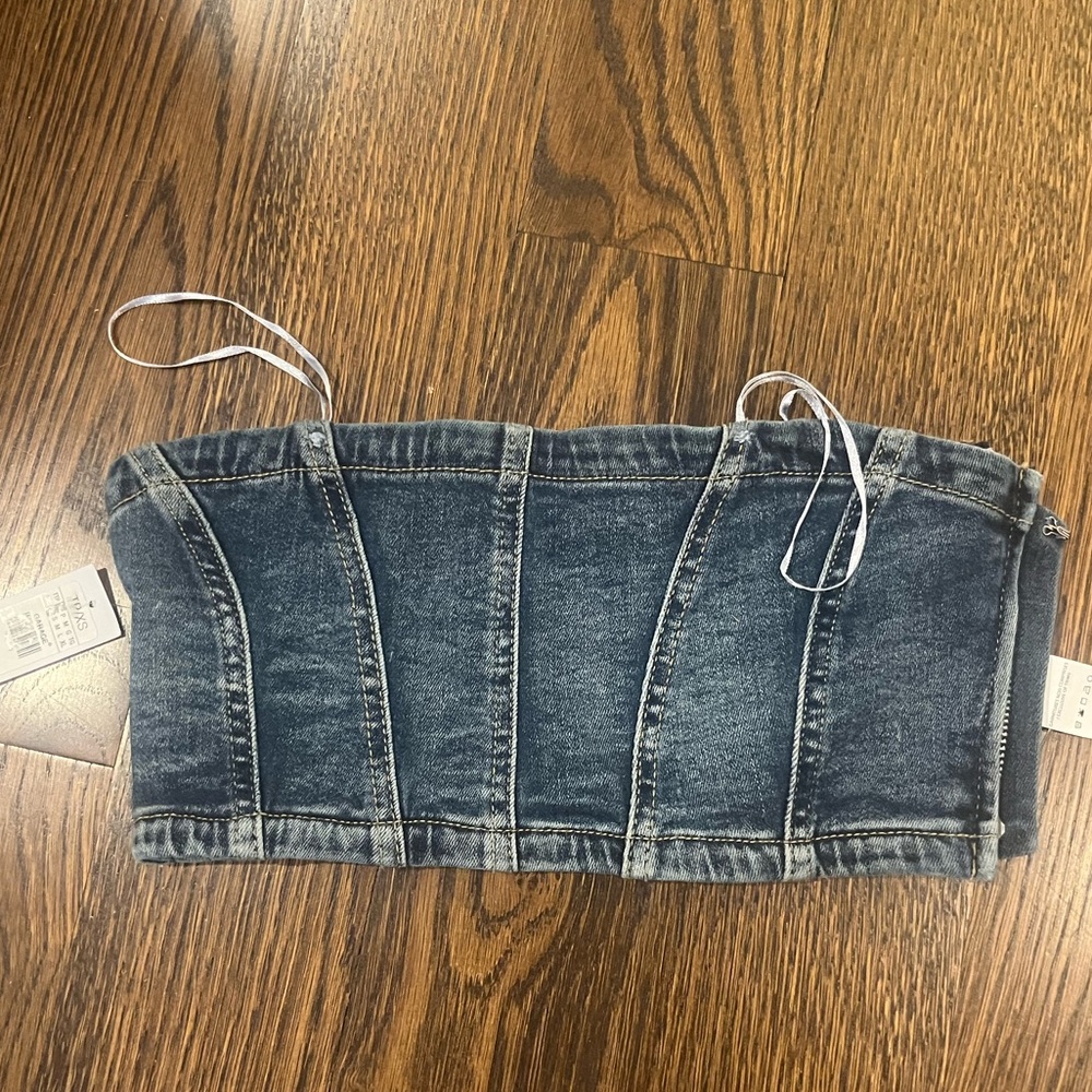 Garage Austen Blue Denim Tube Top
